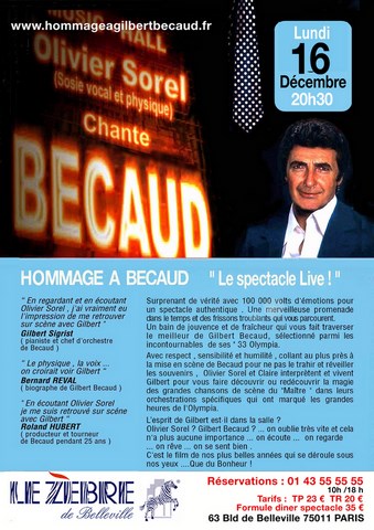 Flyers verso spectacle au Zèbre de Belleville